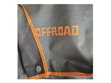 Parede corta-vento para toldo OFFROAD (frontal ou lateral), dimensões 2,0 × 2,9 m, cor cinzenta.