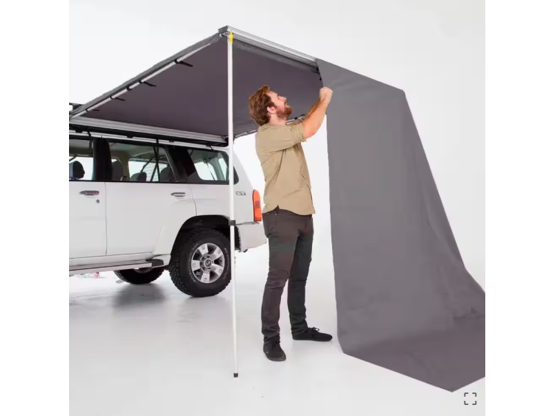 Parede corta-vento para toldo OFFROAD (frontal ou lateral), dimensões 2,0 × 2,9 m, cor cinzenta.