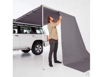 Parede corta-vento para toldo OFFROAD (frontal ou lateral), dimensões 2,0 × 2,9 m, cor cinzenta.
