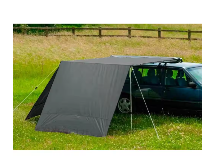 Parede corta-vento para toldo OFFROAD (frontal ou lateral), dimensões 2,0 × 2,9 m, cor cinzenta.