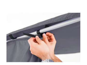 Parede corta-vento para toldo OFFROAD (frontal ou lateral), dimensões 2,0 × 2,9 m, cor cinzenta.