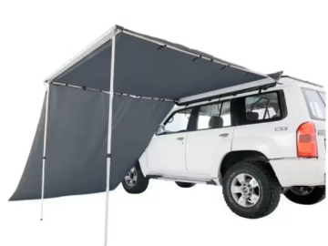 Parede corta-vento para toldo OFFROAD (frontal ou lateral), dimensões 2,5 × 2,9 m, cor cinzenta.