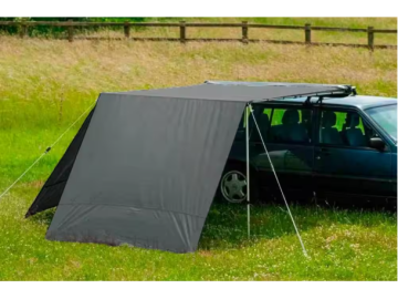 Parede corta-vento para toldo OFFROAD (frontal ou lateral), dimensões 2,5 × 2,9 m, cor cinzenta.