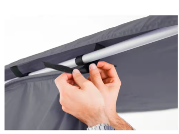 Parede corta-vento para toldo OFFROAD (frontal ou lateral), dimensões 2,5 × 2,9 m, cor cinzenta.