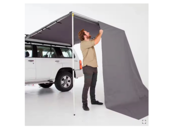 Parede corta-vento para toldo OFFROAD (frontal ou lateral), dimensões 2,5 × 2,9 m, cor cinzenta.