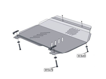 Proteção do cárter e da caixa de velocidades em aço de 2 mm