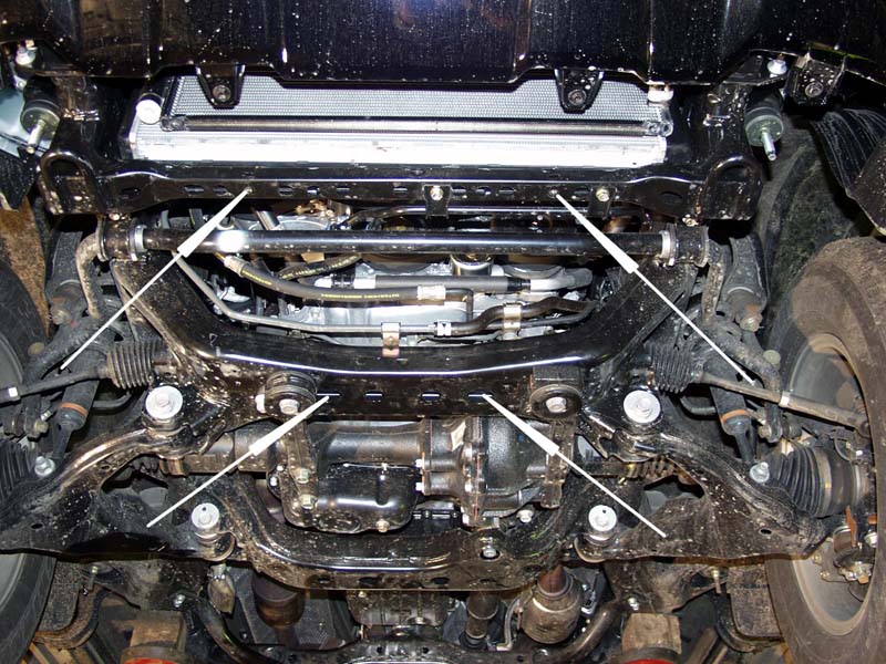 Proteção do cárter e das barras de direção em alumínio de 5 mm (para veículos sem proteção inferior de origem) (motor 4.0 a gasolina).