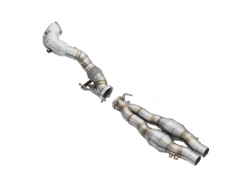 RM MOTORS DOWNPIPE AUDI RS Q3 2.5 TFSI COM PROTEÇÃO CALOR E CONVERSORES CATALÍTICOS