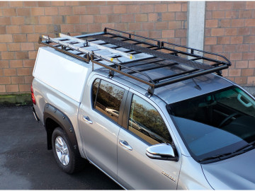 Rack de teto reforçado para Hardtop+Cabin, com defletor e rolete (Alpha CME) - VW Amarok
