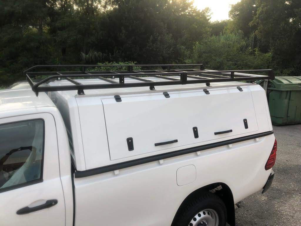 Rack reforçada para Hardtop com balanço sobre a cabina, defletor e rolo (Smartcap; Cabina Dupla / D/C)