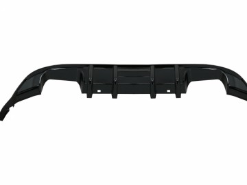 Rear Bumper Air Diffuser suitable for VW Golf 7.5 VII (2017-Up) R Look, Glossy Black