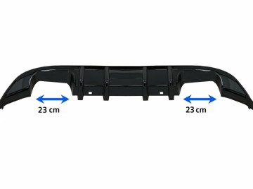 Rear Bumper Air Diffuser suitable for VW Golf 7.5 VII (2017-Up) R Look, Glossy Black