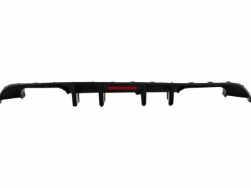 Rear Bumper Air Diffuser suitable for VW Golf 7.5 (2017-2019) R Look Piano Black Whit LED Red Reflector