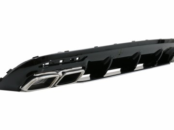 Rear Bumper Air Diffuser with Chrome Muffler Tips suitable for Mercedes S-Class C217 Coupe (2014-2020) S63 Facelift Design