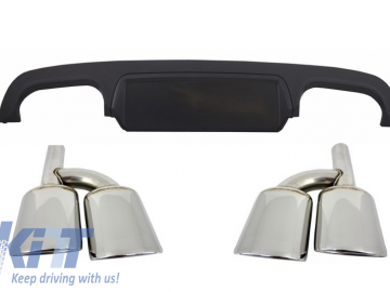 Rear Bumper Diffuser A-Design with Exhaust Muffler Tips S63 suitable for MERCEDES Benz W221 S-Class (2005-2013)