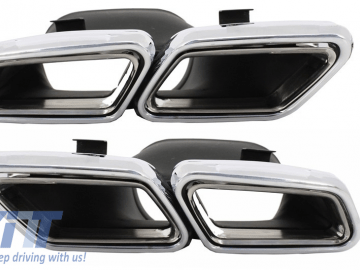 Rear Bumper Diffuser & Exhaust Muffler Tips suitable for MERCEDES S-class W222 (2013-up) S63 Design