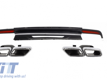 Rear Bumper Diffuser & Exhaust Muffler Tips suitable for MERCEDES S-class W222 (2013-up) S63 Design