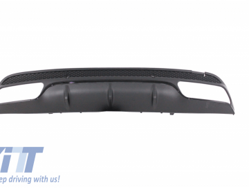 Rear Bumper Diffuser suitable for MERCEDES S-Class W221 (2005-2013) Facelift S63 S65 Design with Black Exhaust Muffler Tips