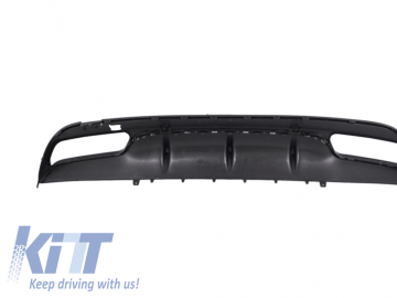 Rear Bumper Diffuser suitable for MERCEDES S-Class W221 (2005-2013) Facelift S63 S65 Design with Black Exhaust Muffler Tips