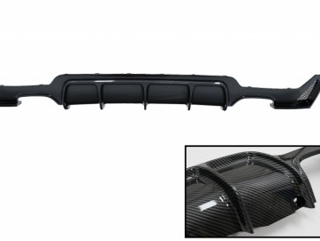 Rear Bumper Diffuser suitable for BMW 4 Series F32 F33 F36 (2013-2019) Coupe Cabrio 4 Series M Performance Design Carbon Film Coating Twin Double Outl