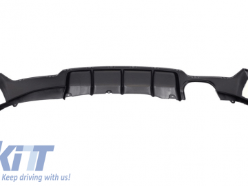 Rear Bumper Diffuser suitable for MERCEDES C-Class W205 S205 (2014-2020) C63S Design Black Tips Only for AMG Sport Line