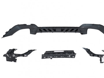 Rear Bumper Diffuser suitable for BMW 3 Series G20 G28 Sedan G21 Touring (2018-2022) Middle Insertion Carbon Look