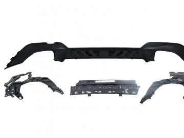 Rear Bumper Diffuser suitable for BMW 3 Series G20 G28 Sedan G21 Touring (2018-2022) Middle Insertion Carbon Look