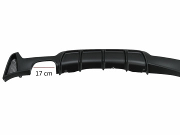 Rear Bumper Diffuser suitable for BMW 4 Series F32 F33 F36 (2013-2019) Coupe Cabrio M Design Left Double Outlet Black