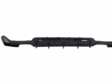 Rear Bumper Diffuser suitable for BMW 4 Series F32 F33 F36 (2013-2019) Coupe Cabrio M Design Twin Double Outlet Piano Black