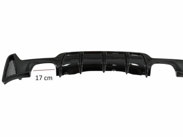 Rear Bumper Diffuser suitable for BMW 4 Series F32 F33 F36 (2013-2019) Coupe Cabrio M Design Twin Double Outlet Piano Black