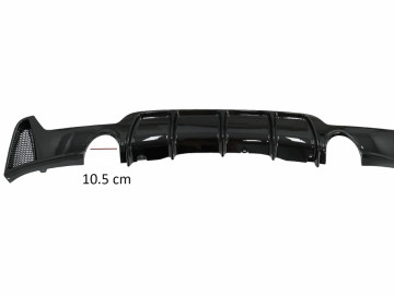 Rear Bumper Diffuser suitable for BMW 4 Series F32 F33 F36 (2013-2019) Coupe Cabrio M Design Twin Single Outlet Piano Black