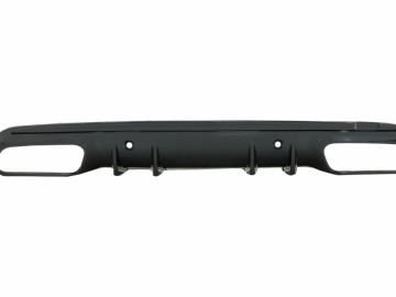 Rear Bumper Diffuser suitable for Mercedes C-Class W205 S205 Sport Line (2014-2020) C43 Design Piano Black without Exhaust Muffler Tips