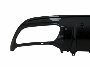 Rear Bumper Diffuser suitable for Mercedes C-Class W205 S205 Sport Line (2014-2020) C43 Design Piano Black without Exhaust Muffler Tips