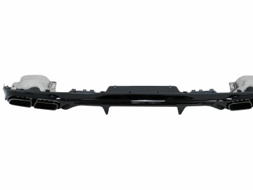 Rear Bumper Diffuser with Black Exhaust Muffler Tips suitable for Mercedes E-Class W213 S213 Standard (2016-2020) E63 Design