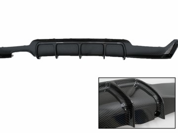 Rear Bumper Diffuser with Exhaust Muffler Tip Matte Carbon Fiber suitable for BMW 4 Series F32 F33 F36 (2013-2019) M Design