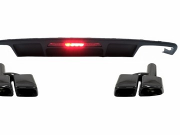 Rear Bumper Diffuser with Rear LED Fog Lamp suitable for MERCEDES CLS Sedan W218 (2011-2017) and Exhaust Muffler Tips Tail Pipes Only for AMG Sport Li