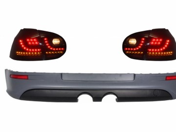 Rear Bumper Extension with Taillights LED Smoke Black suitable for VW Golf 5 V (2003-2007) R32 Look