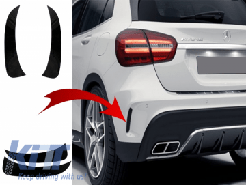 Rear Bumper Flaps Side Fins Flics suitable for MERCEDES GLA X156 GLA250 GLA45 (2014-up) Black Edition