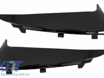 Rear Bumper Flaps Side Fins Flics suitable for MERCEDES C-Class W205 S205 (2014-2018) Piano Black