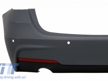 Rear Bumper M-Technik Design Diffuser Piano Black Valance Spoiler Left Double Outlet suitable for BMW 3 Series F31 2011+