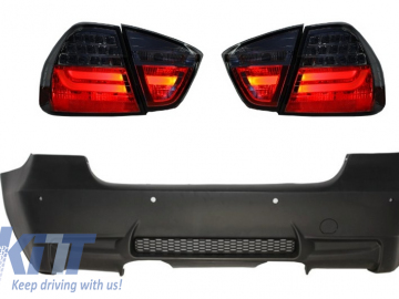 Rear Bumper M3 Design with PDC LED Taillights Smoke suitable for BMW 3 Series E90 2005-2008