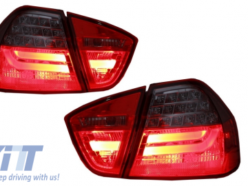 Rear Bumper M3 Design with PDC LED Taillights Red/Smoke suitable for BMW 3 Series E90 2005-2008