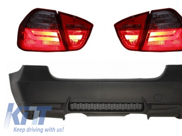 Rear Bumper M3 Design without PDC LED Taillights Red/Smoke suitable for BMW 3 Series E90 2005-2008