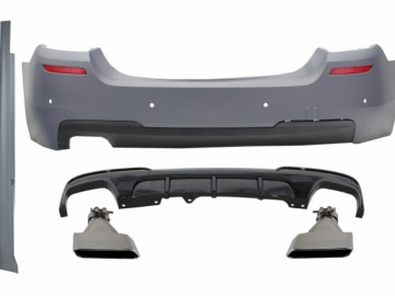 Rear Bumper & Side Skirts with Diffuser and Exhaust Tips Aluminium suitable for BMW 5 Series F10 (2011-2017) M-Performance Design