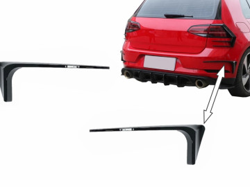 Rear Bumper Splitters Fins Fog Lamp Trims suitable for VW Golf 7.5 (2017-2019)