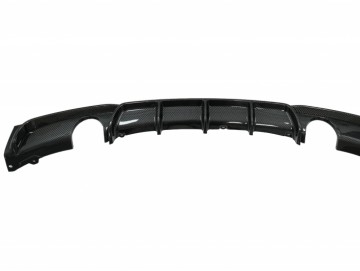 Rear Bumper Spoiler Valance Diffuser Double Outlet Single Exhaust suitable for BMW 3 Series F30 F31 (2011-2019) M Performance Design Carbon Film Coati