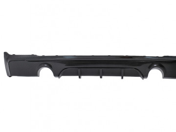 Rear Bumper Spoiler Valance Diffuser Double Outlet for Single Exhaust suitable for BMW 2 Series F22 F23 (2013-) Carbon Look