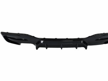 Rear Bumper Spoiler Valance Diffuser Left Double Outlet suitable for BMW 1 Series F20 F21 LCI (2015-2019) Piano Black