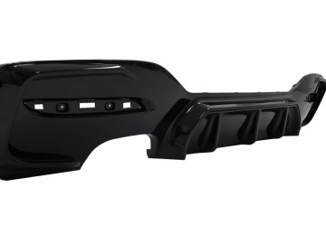 Rear Bumper Spoiler Valance Diffuser Left Double Outlet suitable for BMW 1 Series F20 F21 LCI (2015-2019) Piano Black