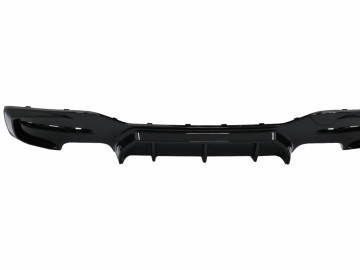 Rear Bumper Spoiler Valance Diffuser Twin Double Outlet suitable for BMW 1 Series F20 F21 LCI (2015-2019) Piano Black